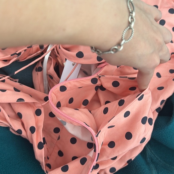 For Love & Lemons Keeley Mini Dress in Pink Polka Dot Size S - Picture 16 of 16